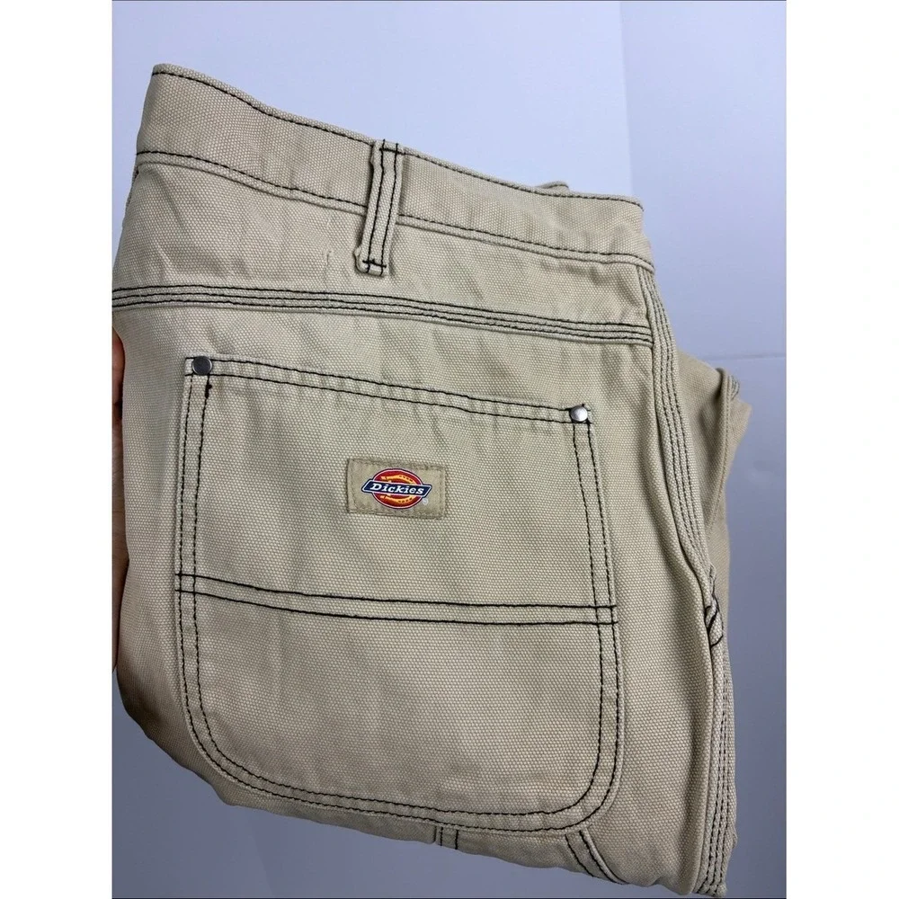 Dickies Khaki Canvas Carpenter Utility Work Pants 36x32